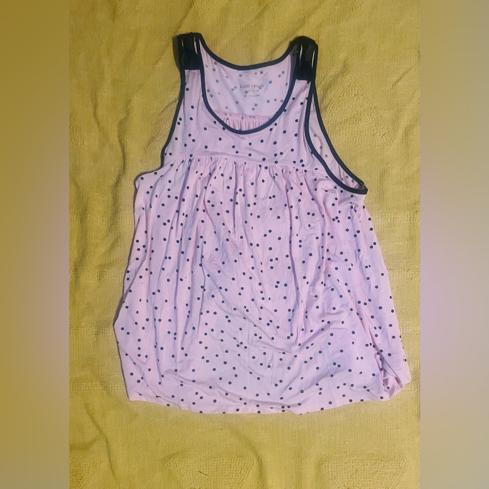 NWT KATE SPADE 2pc Soft Pink w/ Black Polka Dot Pajama Set - Picture 9 of 10